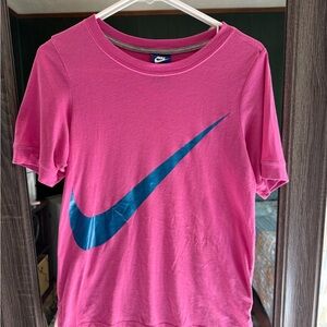Nike Fuchsia Tee with Navy Swoosh